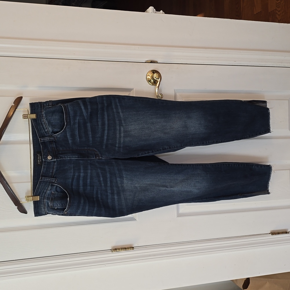 Judy Blue Los Angeles Women's Blue Jeans Fray Hem Skinny Fit Size 14w